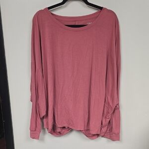 Old Navy Active Women's Pink Long Sleeve Open Back Workout Tee